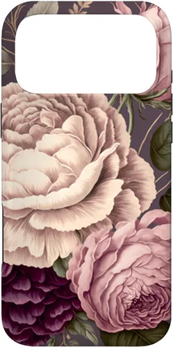 Vista 22 de Elegant Blush Pink & Purple Vintage Floral Rose & Peony Case for iPhone 17