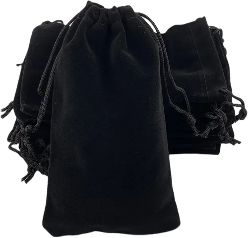 Vista 4 de Paquete de 25 bolsas de terciopelo de regalo con cordón para joyas, dulces y recuerdos de boda