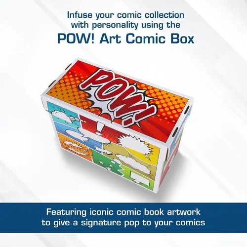 Vista 2 de (1) BCW Art POW! Caja chica para almacenamiento de cómics - Con capacidad de 150-175 cómics - BCW-BX-SHORT-ART-POW 1 Paquete