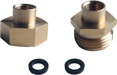 Vista 2 de DEWHEL Adaptador hexagonal reductor sin plomo de latón rosca de manguera de jardín 3/4 "GHT x 1/4 "hembra NPT acoplador recto