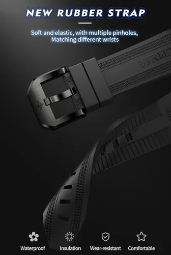 Vista 5 de OLEVS Relojes mecánicos automáticos de esqueleto para hombre, correa de silicona Tonneau de lujo, cristal de zafiro, impermeable, relojes de pulsera