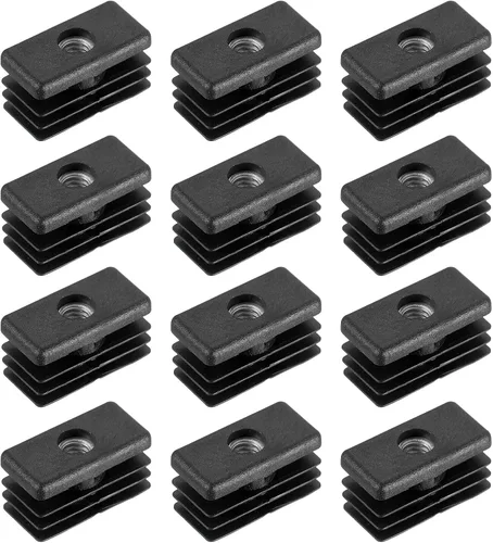 Vista 8 de Uxcell 8 piezas de insertos para tubos rectangulares con rosca M6, para tubo rectangular de diámetro exterior de 1.18 x 0.59 pulgadas, enchufe
