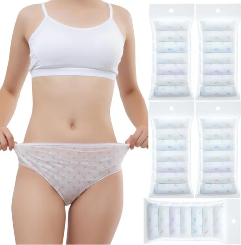 Vista 6 de Women's Disposable Underwear Ladies Briefs Paper Printing Panties for Travel Hotel SpaHospital Stays Emergencies