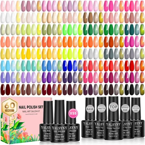 Vista 9 de Kit de esmalte de uñas de gel YALSYNY, con secador de uñas LED UV, kit de taladro eléctrico para uñas, herramientas de uñas DIY para el hogar