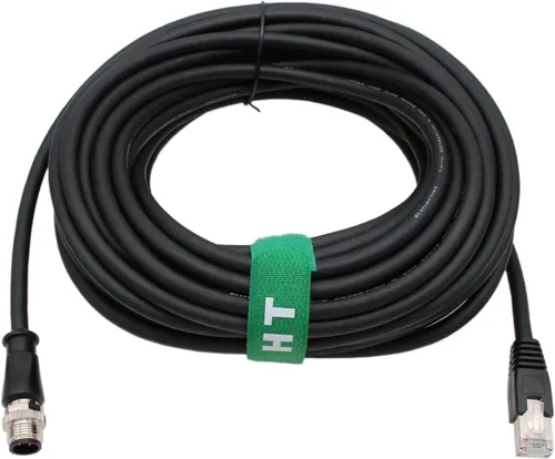 Vista 6 de HangTon - Cable Ethernet M12, código D, 4 pines a RJ45 Cat6, blindado, impermeable, flexible, cable de red para bus de campo, PLC, sensor Vison, 3.3