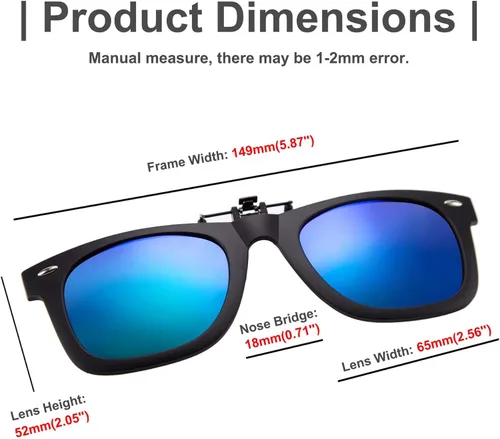Vista 6 de FEISEDY clásico polarizado rectangular clip gafas de sol hombres mujeres para gafas graduadas B2605