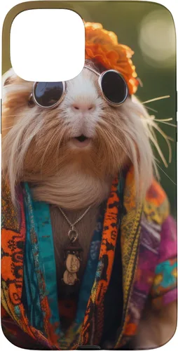 Vista 9 de iPhone 16 Boho Hippie Sunglasses Guinea Pig Case