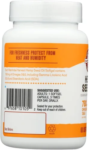Vista 2 de Aceite de semilla de cáñamo, 1000 mg Ea, 60 Sgel Paquete de 4