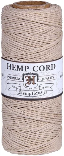 Vista 12 de Hemptique - Carrete de cordón de cáñamo 100 % - 62.5 m de hilo de cáñamo - Hecho con amor - Hilo de cordón de 20 ~ 1 mm para hacer joyas, macramé