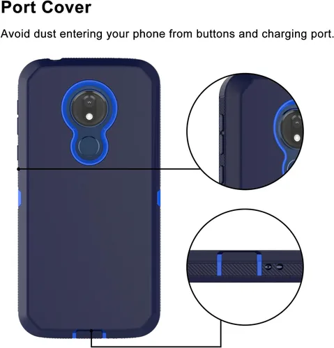Vista 4 de Funda para Moto G7 Power/Moto G7 Supra/G7 Optimo Maxx, a prueba de golpes, protección contra caídas, resistente, plástico duro y absorción