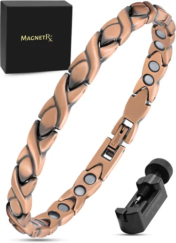 Vista 14 de MagnetRX® Pulseras magnéticas de cobre para mujeres - EllipseMAX 5X Fuerza 5,000 Gauss con imanes - Diseñadas en EE. UU. y patente pendiente