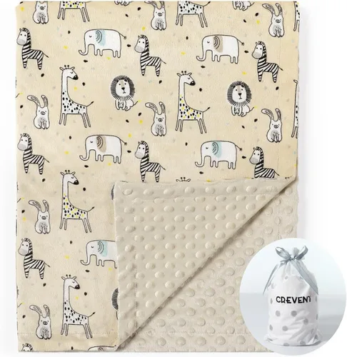 Vista 16 de CREVENT Manta de bebé de minky para niñas y niños, manta suave de felpa para recién nacidos - 30 x 40 pulgadas (Animal)