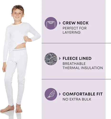 Vista 77 de Rocky Ropa interior térmica para niños, ropa interior larga para niños, capa base para clima frío/esquí