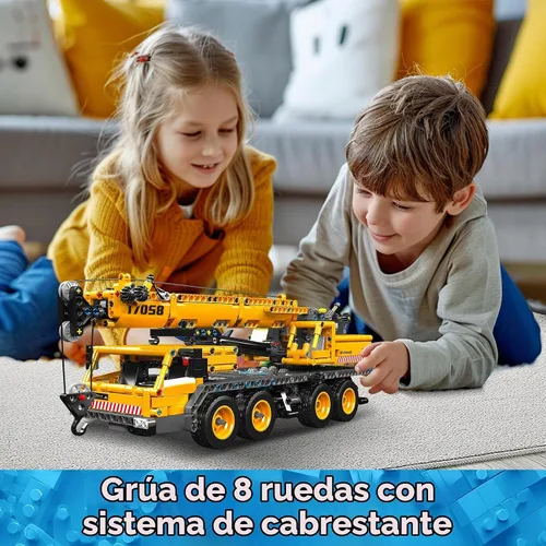 Vista 2 de Mould King 17058 Kit de bloques de construcción de grúa, modelo de camión grúa de 997 piezas para construir, juguete de construcción DIY