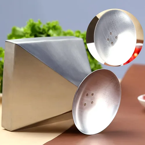 Vista 3 de DOERDO Molde de acero inoxidable pirámide para alimentos, moldes de presentación de alimentos para tartas, platos para servir en el hogar