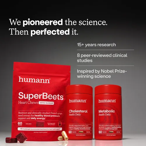 Vista 7 de Humann SuperBeets Energy Plus con extracto de semilla de uva, polvo de raíz de remolacha, extracto de té verde, cafeína, vitamina C, sin OMG, 5.87