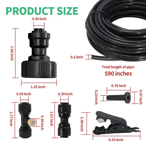 Vista 3 de Sistema de nebulización de 50 pies para enfriar el sistema de niebla al aire libre para patio exterior que produce niebla de agua en el patio