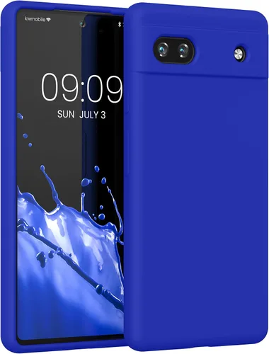 Vista 90 de kwmobile Funda Compatible con Google Pixel 6 Pro - Funda de teléfono de silicona TPU con acabado suave - Azul Arrecife