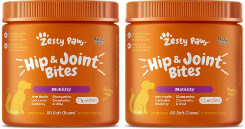 Vista 12 de Zesty Paws Cadera y articulación para perros, glucosamina para perros Suplemento de cadera y articulaciones con condroitina, MSM, vitaminas C y E