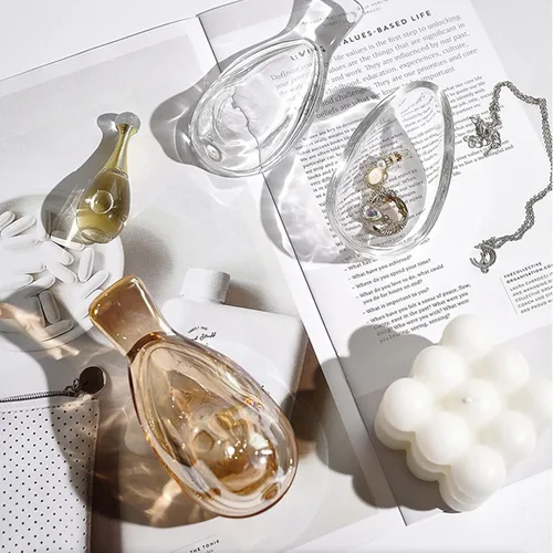 Vista 7 de Pequeño organizador de joyería de cristal ámbar con forma de pájaro, organizador de aretes, regalo para mujeres, esposa, mamá, cumpleaños, boda