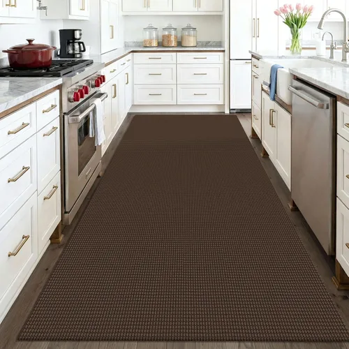Vista 141 de KOZYFLY - Tapete para puerta de interior, lavable, pequeña, antideslizante, con respaldo de goma, felpudo de algodón para el hogar, color negro