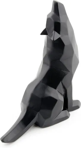 Vista 9 de Figura de lobo aullando negro para decoración del hogar, 5.8 pulgadas de alto