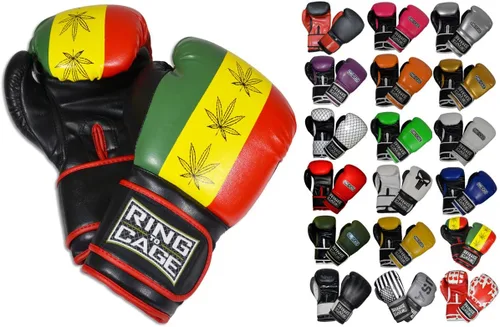 Vista 15 de Guantes de boxeo para entrenamiento de gimnasio Verde neón/negro
