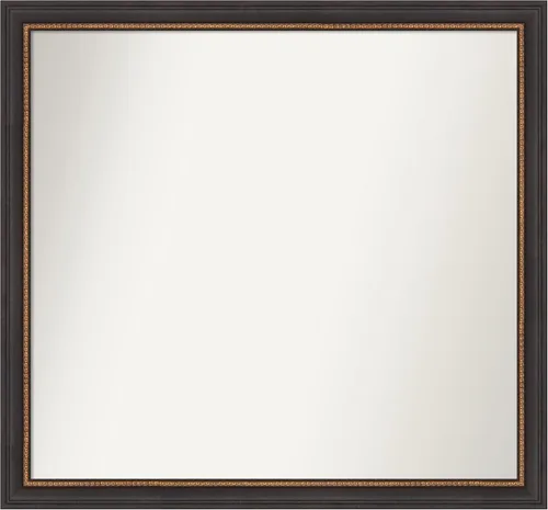 Vista 191 de Amanti Art Espejo de baño negro para sobre el fregadero, 23 x 23 pulgadas, espejo cuadrado negro Ashton, marco de madera tradicional mediano, se