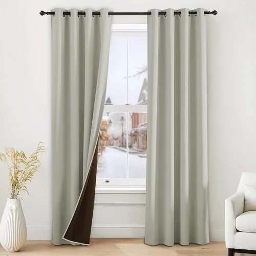 Vista 113 de NICETOWN Cortinas 100% Opacas Cortas de 36 Pulgadas de Largo para Dormitorio, Privacidad Aislamiento Térmico con Ojales Cortinas de Ventana