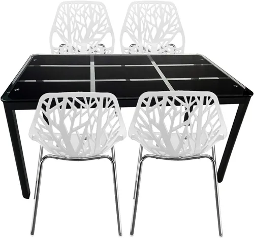 Vista 5 de gt2-zj 4pcs Bird's Nest Style Silla de salón Color blanco