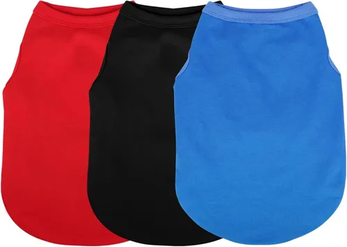 Vista 10 de Paiaite 6 piezas de camisa lisa para perro, camisas sin mangas de algodón para cachorros, ropa transpirable para mascotas, camiseta sin mangas