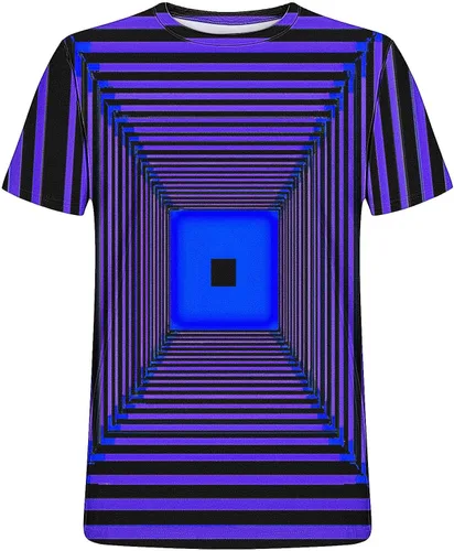 Vista 3 de Camisetas de moda con ilusión óptica para hombre, manga corta, impresión 3D, camisetas gráficas Hip Hop Streetwear de gran