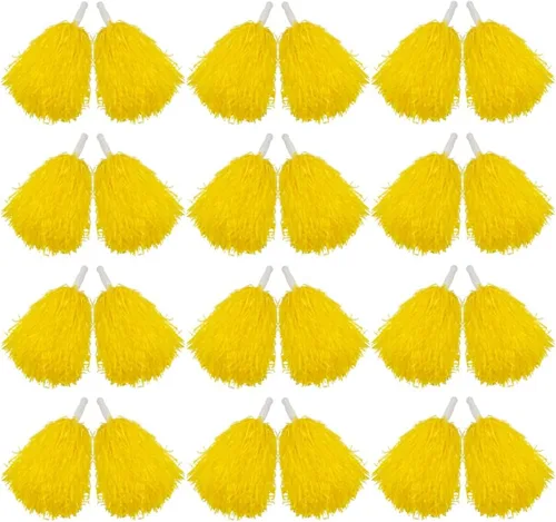 Vista 11 de Hooshing 12/24/80 PCS Pompones de Animadoras Deportivos con Espíritu Pompones de Animación de Plástico con Asas para Niños Adultos Equipo Fiesta