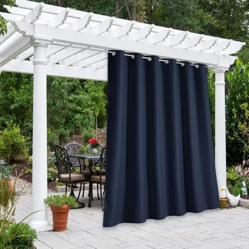 Vista 34 de NICETOWN Cortina para Exteriores para Patio Impermeable de 84 Pulgadas de Ancho, Aislamiento Térmico con Ojales Antioxidantes Bloqueo UV Cortina