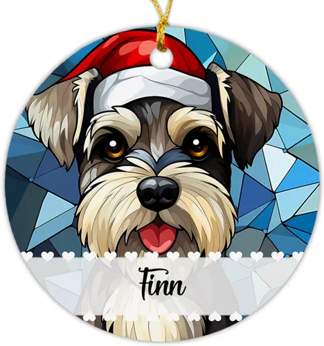 Vista 17 de Airedale Terrier - Adorno de Navidad para perro, regalo para Acción de Gracias, perros personalizados con sombrero de Navidad, adornos de Airedale