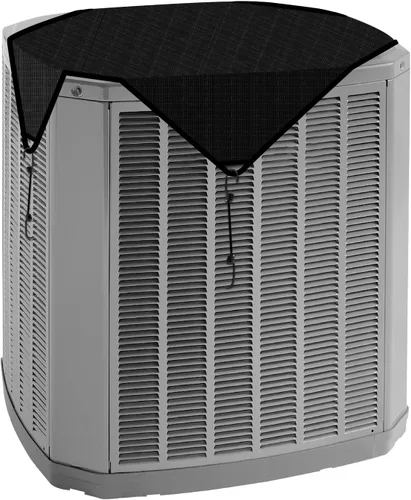 Vista 9 de Cubierta de aire acondicionado de 28 x 28 pulgadas, cubierta de malla superior para unidad exterior con cuerdas elásticas, cubierta de malla