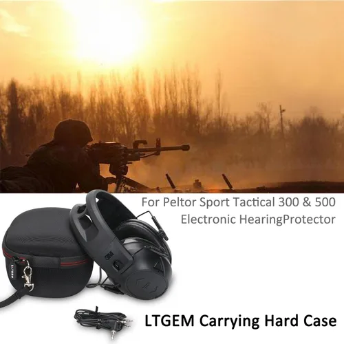 Vista 7 de LTGEM - Funda para Peltor Sport Tactical 100, 300 y 500, protector auditivo electrónico, bolsa de transporte protectora de almacenamiento duro