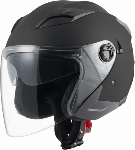 Vista 10 de Cascos de motocicleta 3/4 de cara abierta para adultos, doble visera Azul