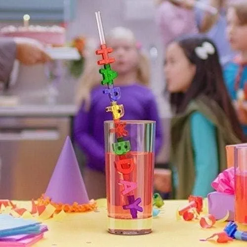 Vista 4 de Spelly Straws Pajitas interactivas. Deletrea tu nombre o cualquier cosa que quieras para convertirla en tu PROPIA pajita. Incluye 44 piezas.