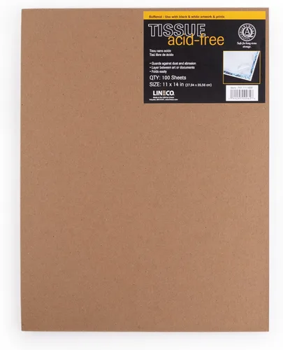 Vista 12 de Lineco Buffered papel intercalado sin ácidos, extiende la vida útil del papel, fotografías, textiles y artefactos. Uso para fotografías, blanco
