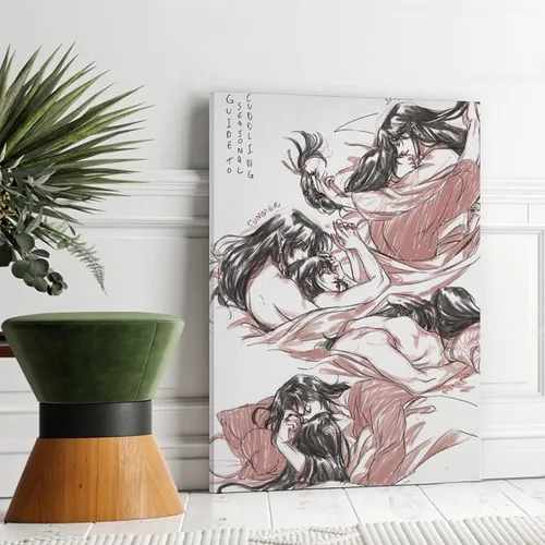 Vista 3 de ZHANGNA Tian Guan Ci Fu BL Anime 11 - Póster en lienzo para decoración de dormitorio, oficina, habitación, regalo, impresión artística de pared