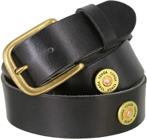 Vista 3 de Shotgun Shell Concho - Cinturón de piel de mezclilla casual genuino, 1.496in de ancho