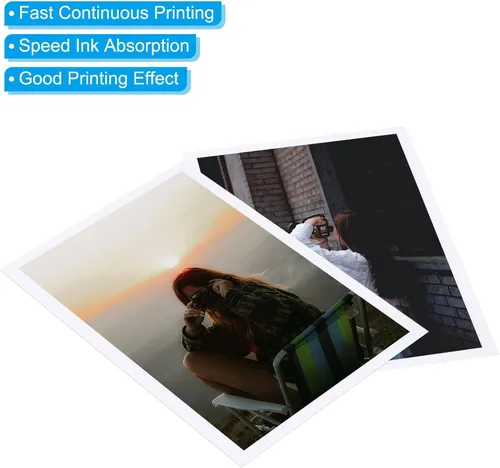 Vista 3 de PATIKIL Papel fotográfico de 5 x 7 pulgadas, 100 hojas de 7.05 oz/m² de alto brillo, papel fotográfico para impresora fotográfica, papel