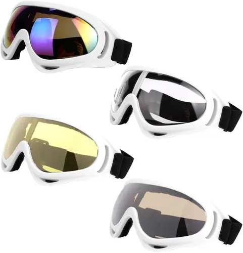 Vista 11 de LJDJ Ski Goggles, Pack of 4 Snow Snowboard Goggles, Motorcycle Goggles UV Protection Anti-fog for Men Women Kids