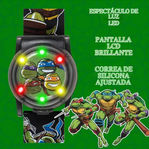 Vista 4 de Ninja Turtles - Reloj digital para niños Negro