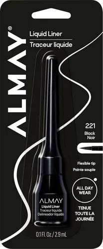 Vista 13 de Delineador líquido Almay, Marrón Precision liquid eyeliner glides on easily and provides rich, even color in one stroke. Wears up to 8HRS.