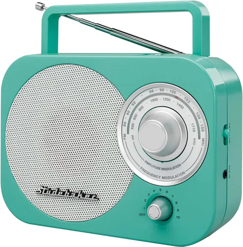 Vista 8 de Studebaker SB2000BG Retro Classic Radio portátil AM/FM (negro y dorado)