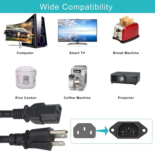 Vista 4 de Guy-Tech Cable de alimentación de CA compatible con Samson S-Zone 4-Input 4-Zone Switcher Stereo Mixer PSU