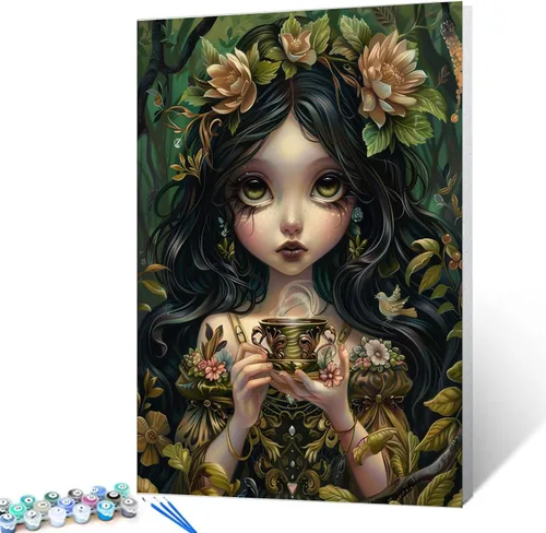 Vista 22 de Kit de pintura por números, lienzo de 16 x 20 pulgadas, pintura al óleo para niños, 16 x 20 pulgadas, pintura al óleo para adultos, adultos