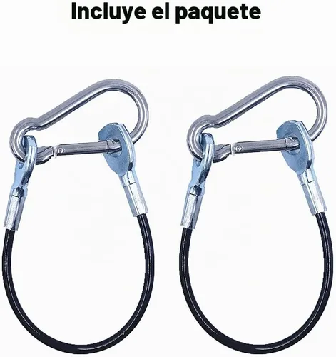 Vista 3 de J Bryant Cables de gimnasio de extensión de máquina de cable de 10 pulgadas (2 piezas) con mosquetón de acero inoxidable para sistemas de poleas